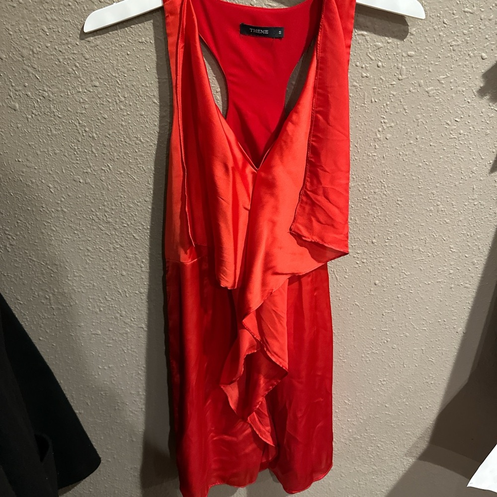 Theme Vibrant Red Backless Dress